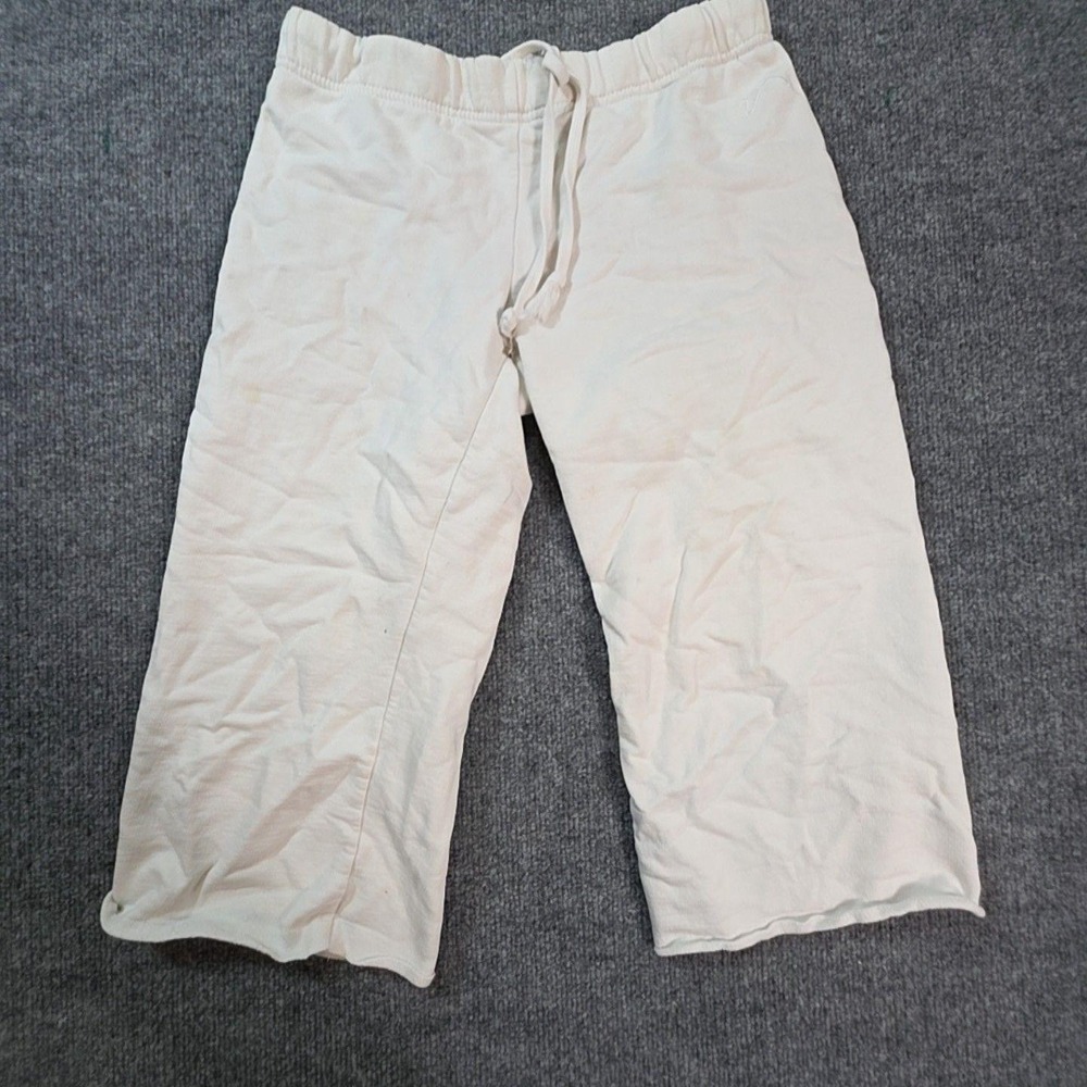 Vanity Capri Pants Teens Small White French Terry Aloha Graphic Summer Lounge